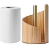 Paper Towel Holder Countertop with Wood Round Base and Iron Holder,Holds Mega Roll,Holder Stand for Kitchen Roll Organize,Wooden Paper Towel Holder for Kitchen Dining Table Home Decor