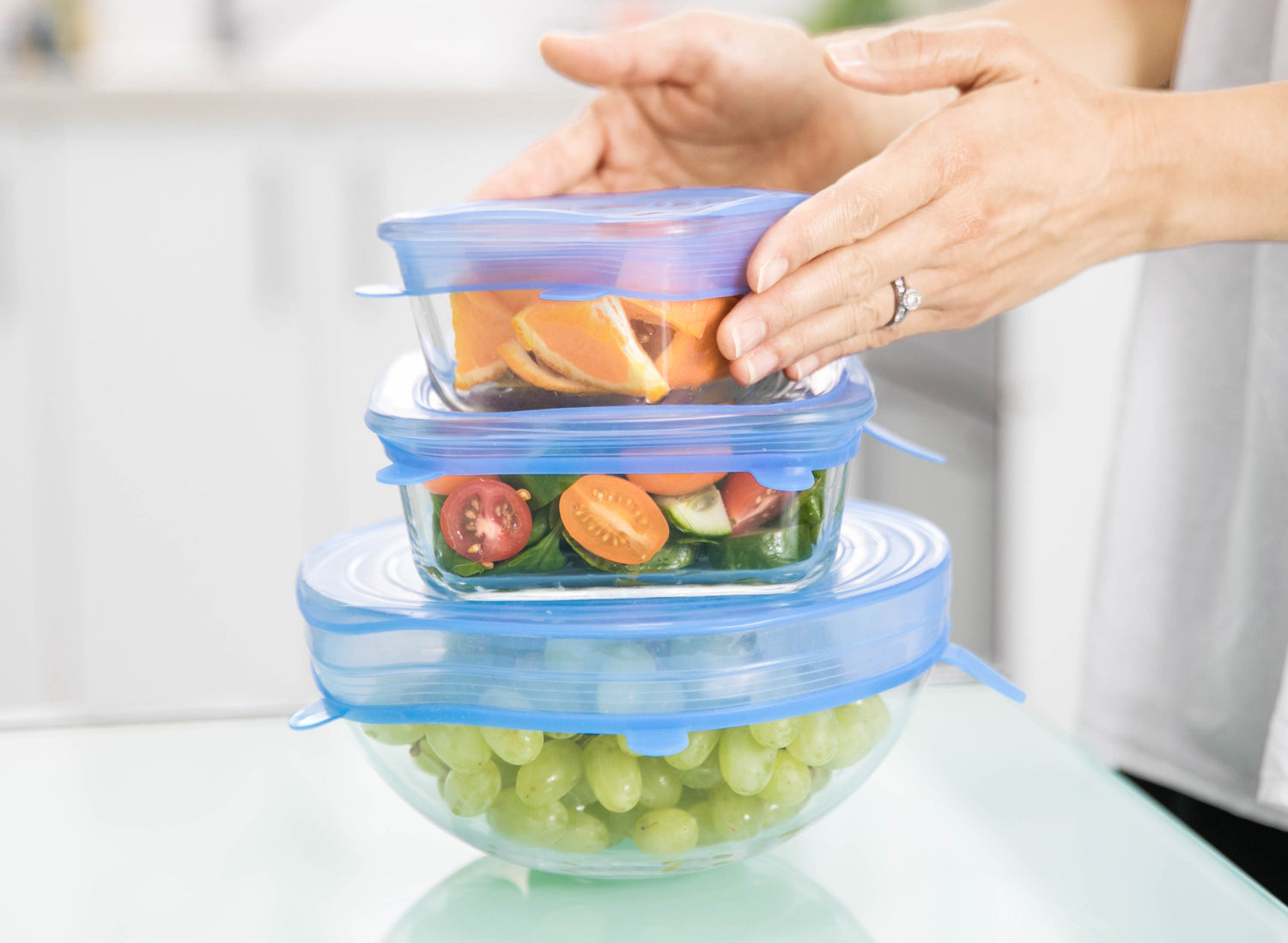Reusable Stretch Silicone Lids 6pcs