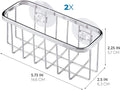 iDesign Gia Stainless Steel Dish Sponge Holder Basket with Suction Cups, Ideal for Kitchen Sinks and Bathroom Organization, 2.25