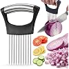 JAYVAR Onion Holder for Slicing, 304 Stainless Steel | 10 Long Needles, Vegetable Chopper, Food Slicing Guide, Multi-Purpose Cutter for Tomato Potato