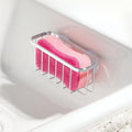 iDesign Gia Stainless Steel Dish Sponge Holder Basket with Suction Cups, Ideal for Kitchen Sinks and Bathroom Organization, 2.25