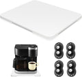 Appliance Slider 360° Rolling Tray for Coffee Maker Bamboo Coffee Pot Slider Tray Countertop Rotation Sliding Tray with Wheels, Small Appliances Mat Black (Small 11.8