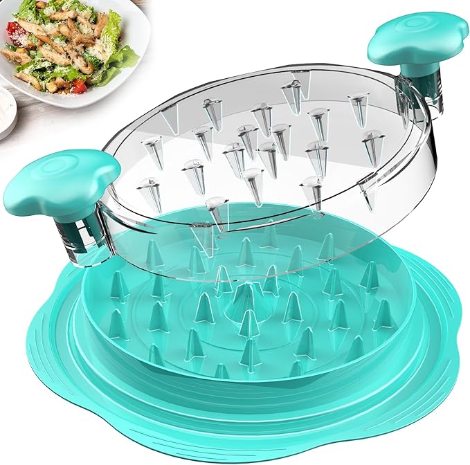 SURETIVIAN Chicken Shredder Tool Twist Large Chicken Breast Shredder with Brush&Fork, Visible Meat Shredder Machine, Strong Anti-Slip Strip, Ergonomic Handle, BPA Free, Suitable for Pork Beef Chicken