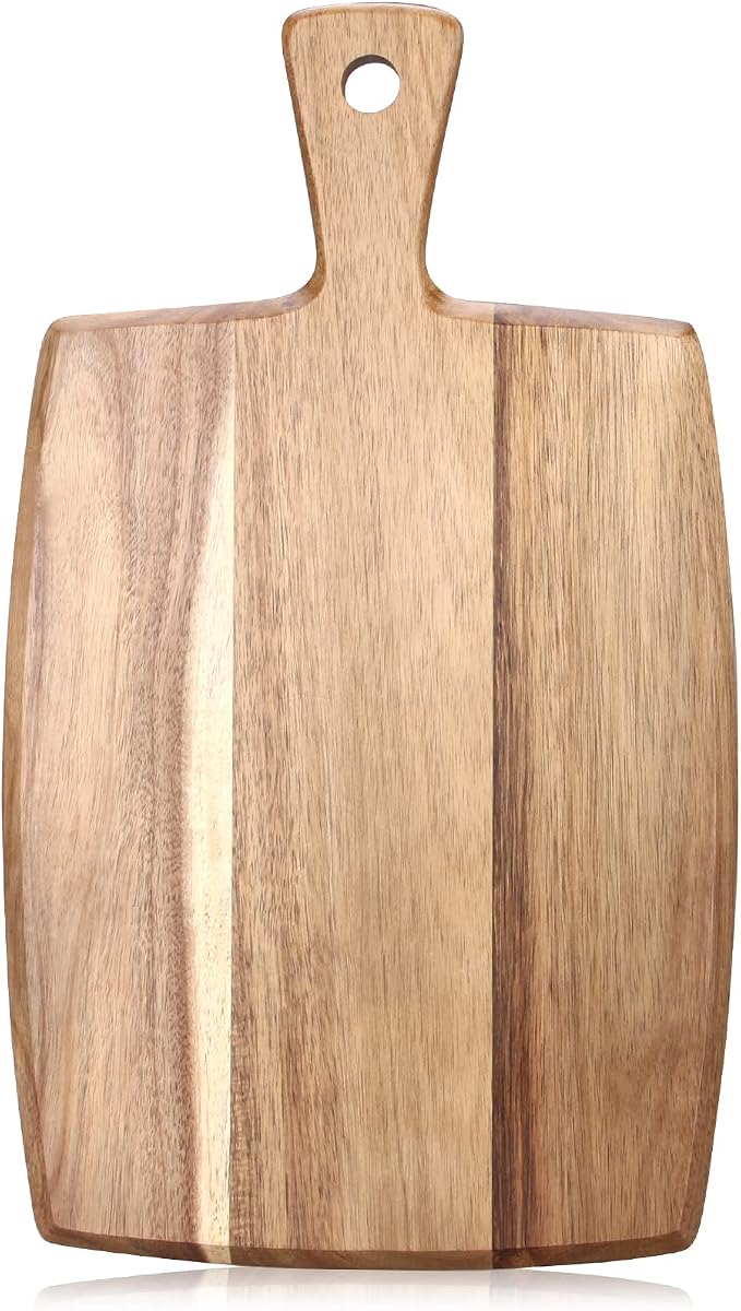 Acacia Wood Cutting Board with Handle Large Charcuterie Boards Wooden Chopping Board Decorative Big Cutting Boards for Kitchen Meat Teak Bread Cheese Board Platter Butcher Block Food Serving Tray