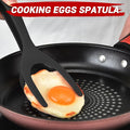 HOIRIX Egg Spatula, 2-in-1 Tongs Spatula, Grip and Flip Tongs Spatula, Kitchen Cooking Tool for Cooking Eggs, Pancake, Fish, Toast, Omelet (Red)