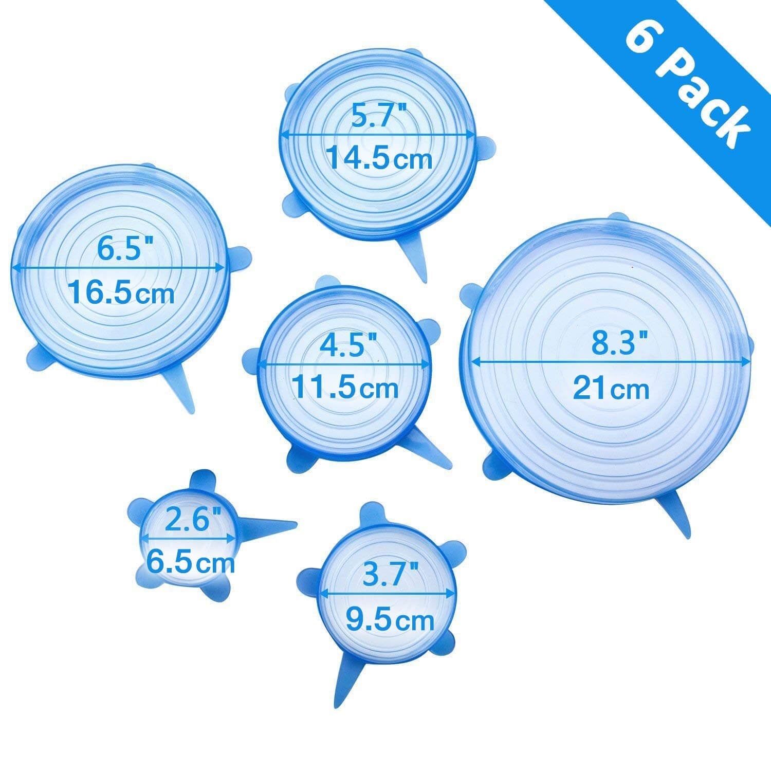 Reusable Stretch Silicone Lids 6pcs