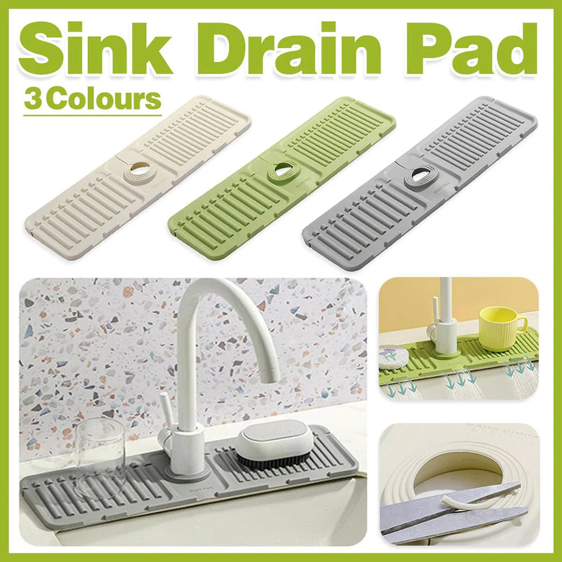 Silicone Faucet Mat Fast Drying Sink Splash Guard